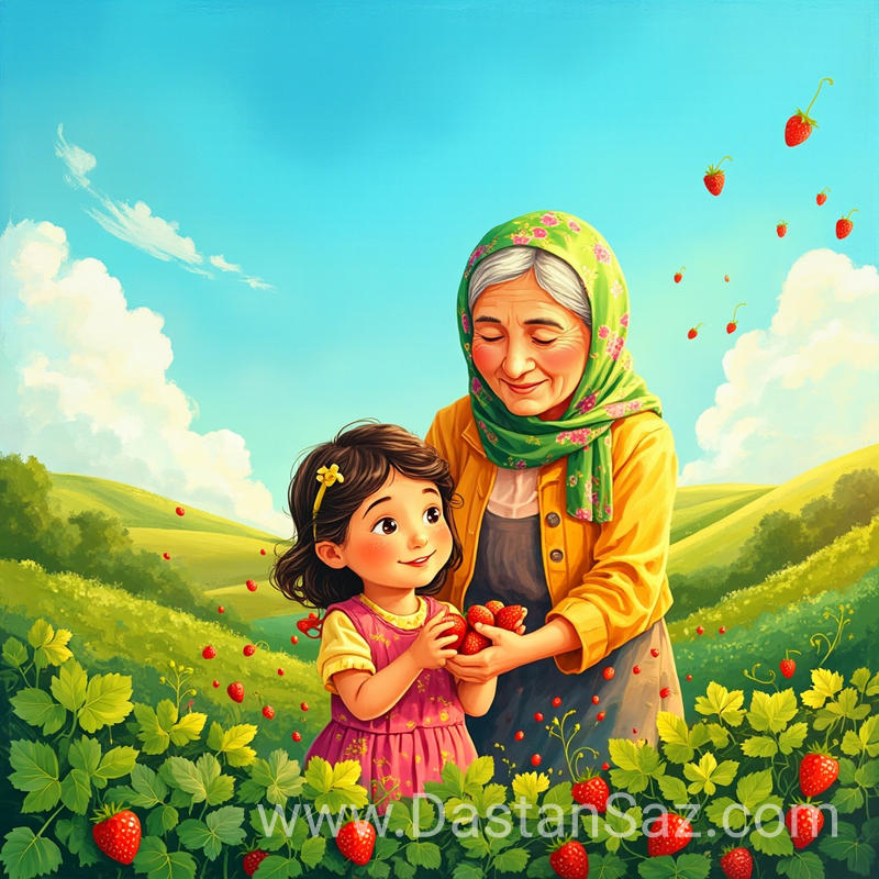 مهرا و توت فرنگی‌های شیرین