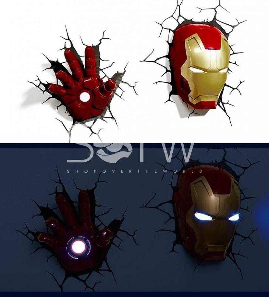 Featured Photo of 3D Wall Art Iron Man Night Light