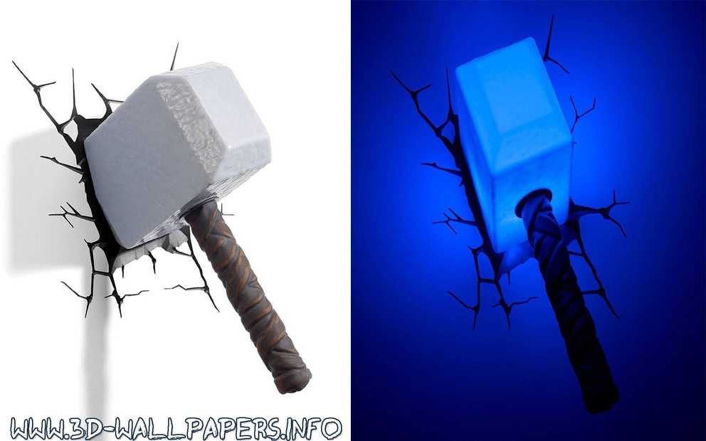 Thor Hammer 3d Wall Art Decor Night Light Lamp Uk | Wallartideas Intended For Most Current Thor Hammer 3d Wall Art (Gallery 1 of 20)