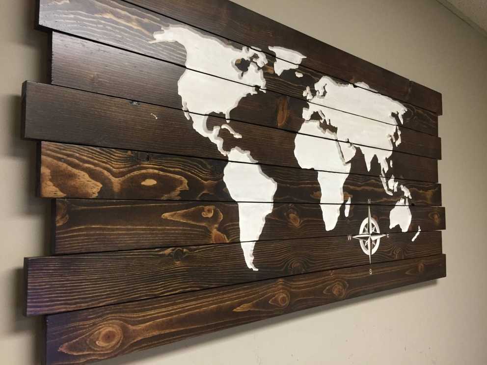 Wood Wall Artwork. Idea Wood Panel Wall Art With Wb Designs Intended For Most Popular World Map Wall Artwork (Gallery 8 of 20)