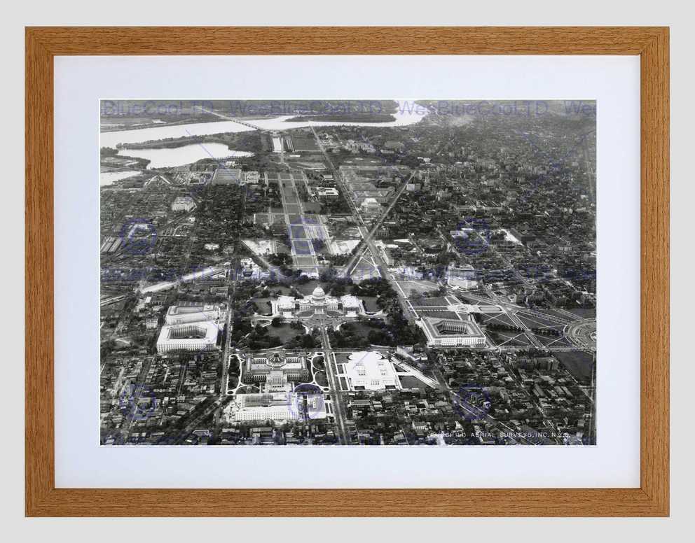 Vintage Aerial Capitol Hill Washington Dc America Usa Framed Art Throughout Most Recent Washington Dc Framed Art Prints (Gallery 4 of 15)