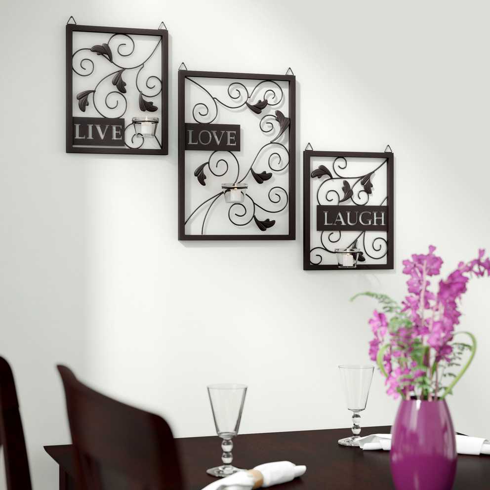 Featured Photo of Live Love Laugh 3 Piece Black Wall Decor Sets