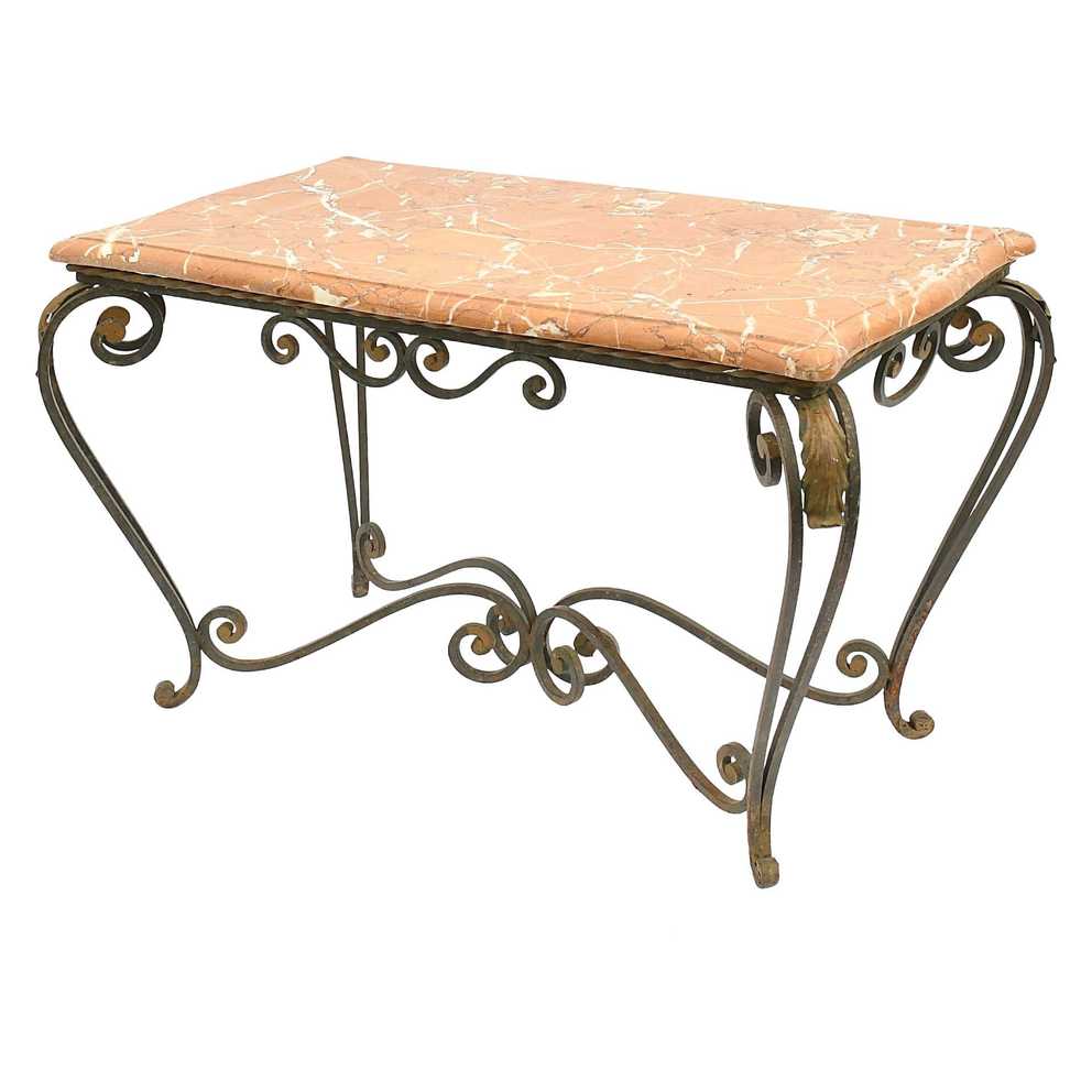 Louis Xv Style Wrought Iron Coffee Table – Coffee Tables | Antikeo With Iron Coffee Tables (Gallery 3 of 20)