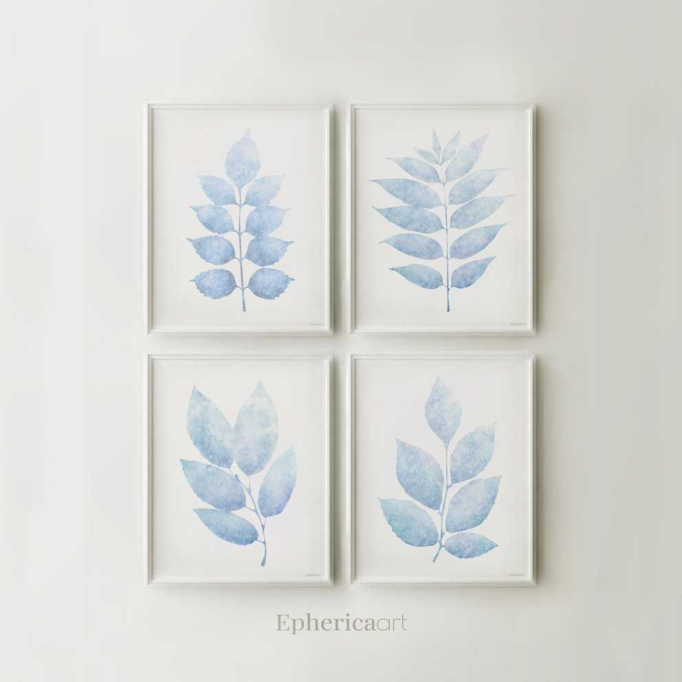Light Blue Print Set Pastel Wall Art Cottage Wall Decor – Etsy For Most Recent Soft Blue Wall Art (Gallery 2 of 20)