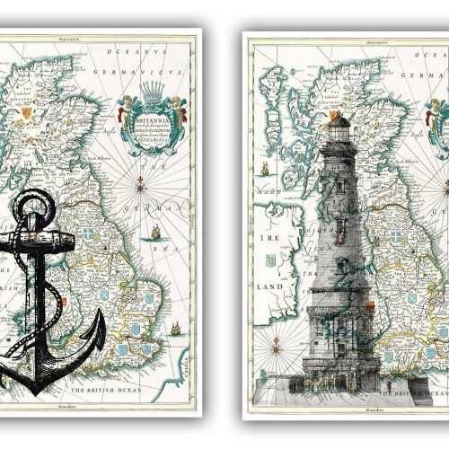 Nautical Map Wall Art (Photo 1 of 20)