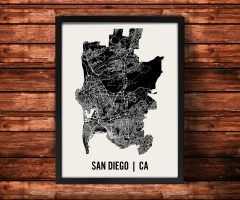 20 Inspirations San Diego Map Wall Art