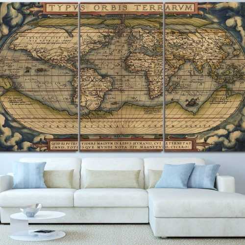Vintage World Map Wall Art (Photo 20 of 20)