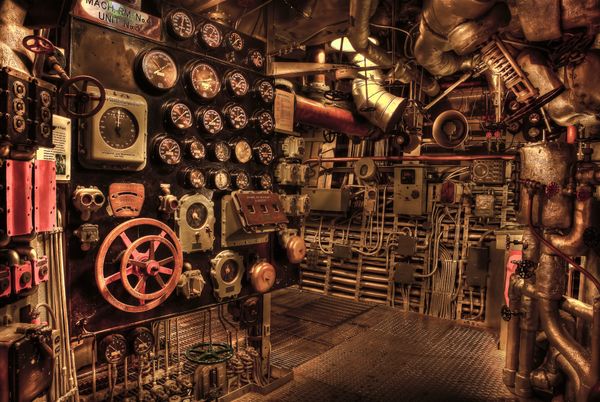 Complicated Battleship Engine Room 