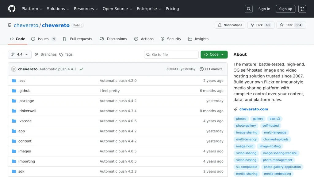 Chevereto screenshot
