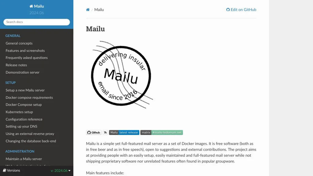 Mailu screenshot