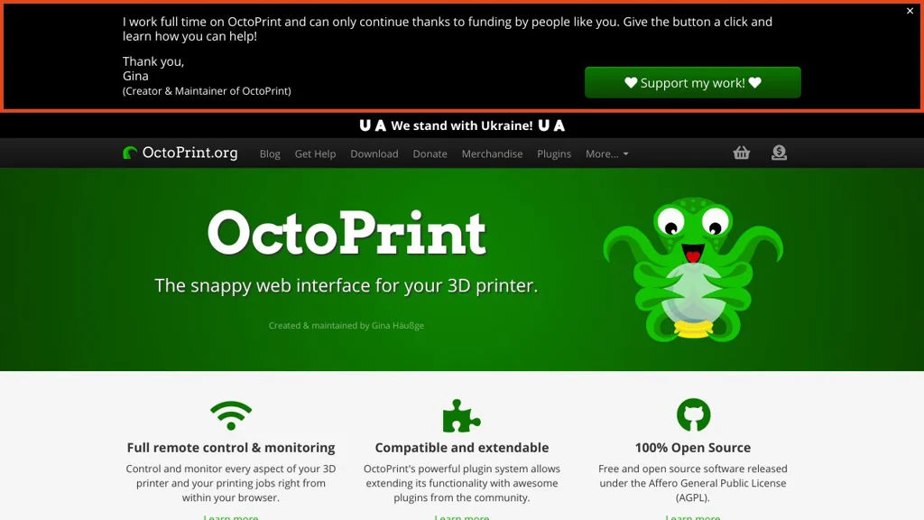 OctoPrint screenshot