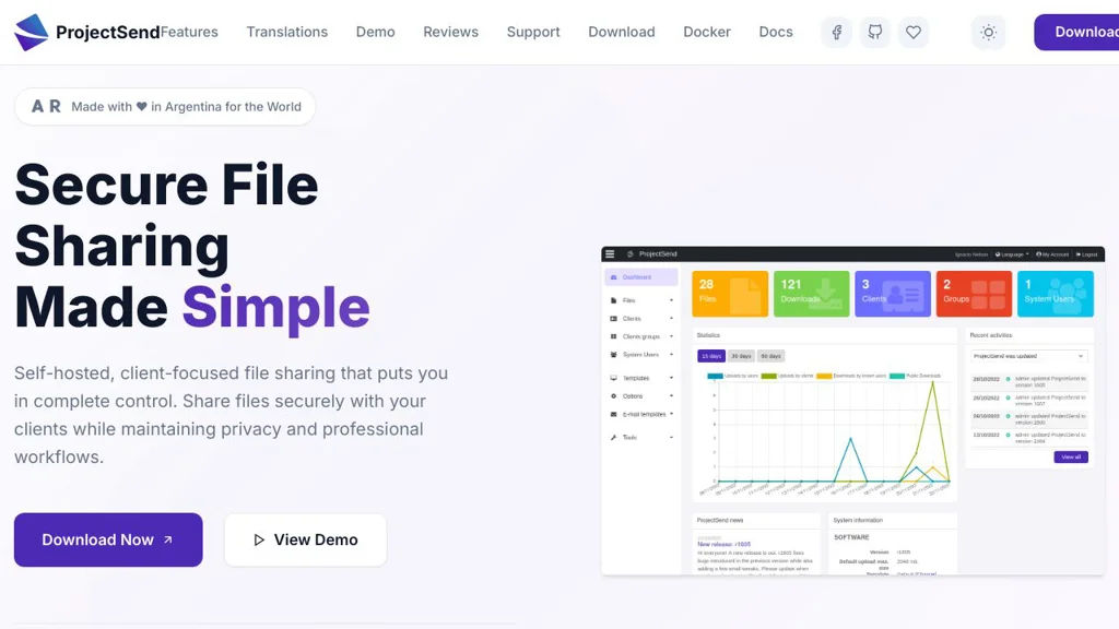 ProjectSend screenshot