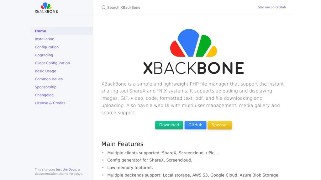 xBackBone screenshot