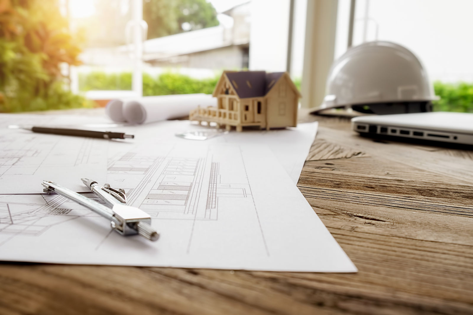 Construction planning tools arranged on a project workspace.