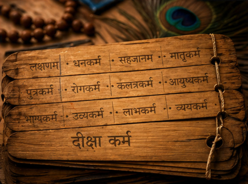 Palm leaves showing the 13 sacred Shiva NadiVedas chapter names