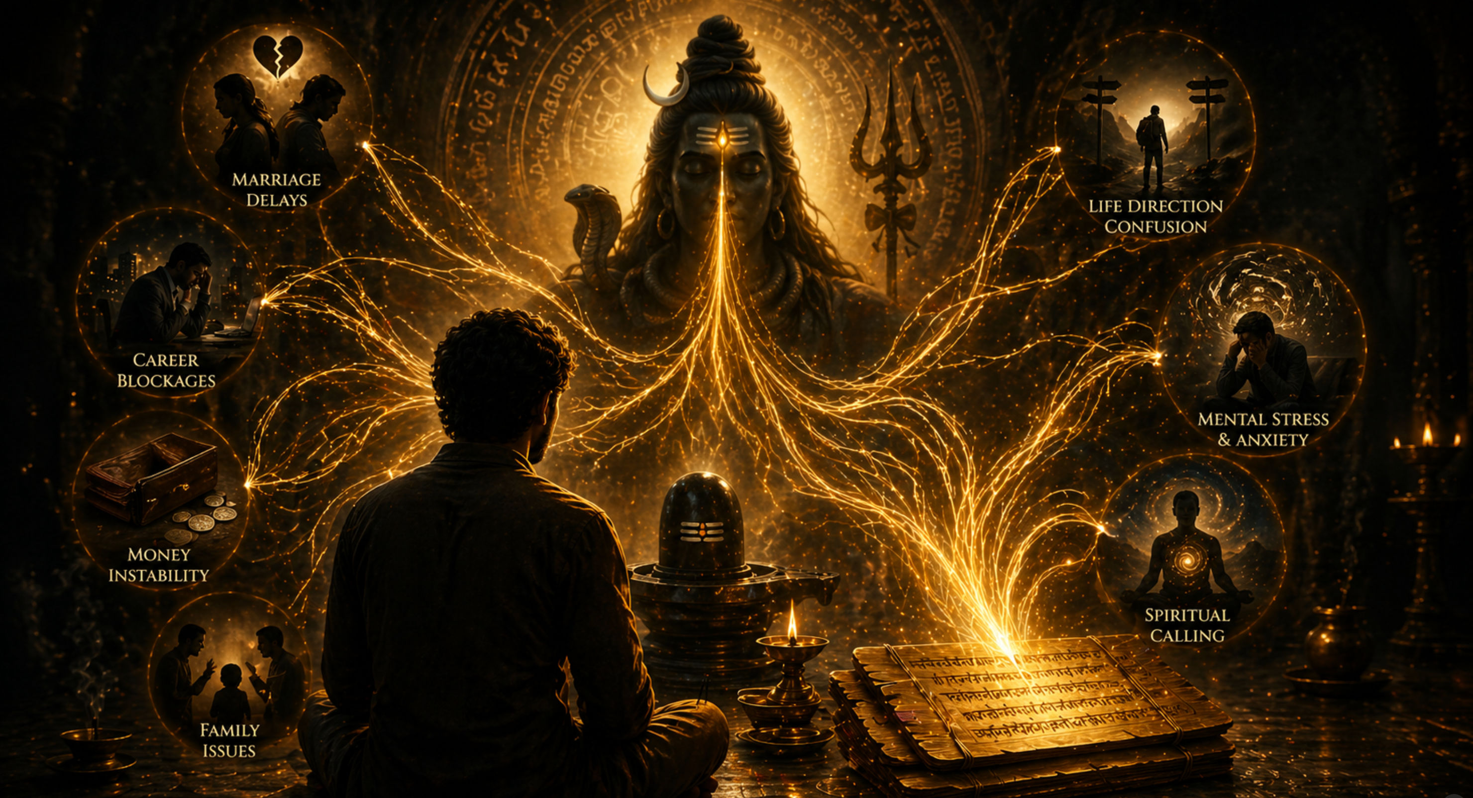 Karmic signals of life connecting to Lord Shiva and a sacred palm leaf manuscript
