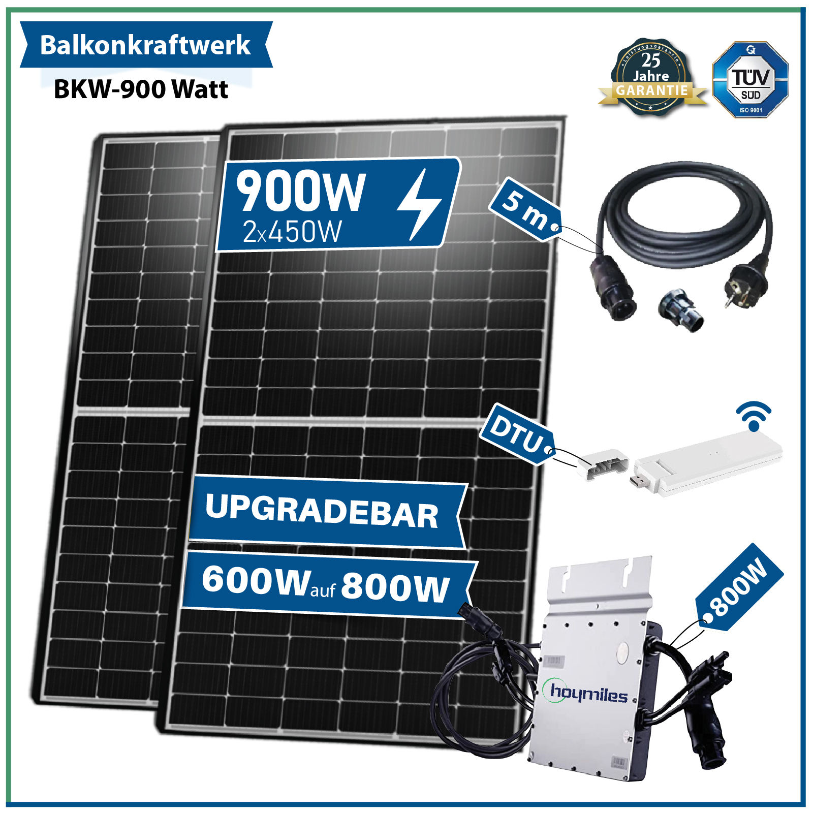 380 Watt Balkonkraftwerk Photovoltaik Solaranlage Steckerfertig WIFI Smart