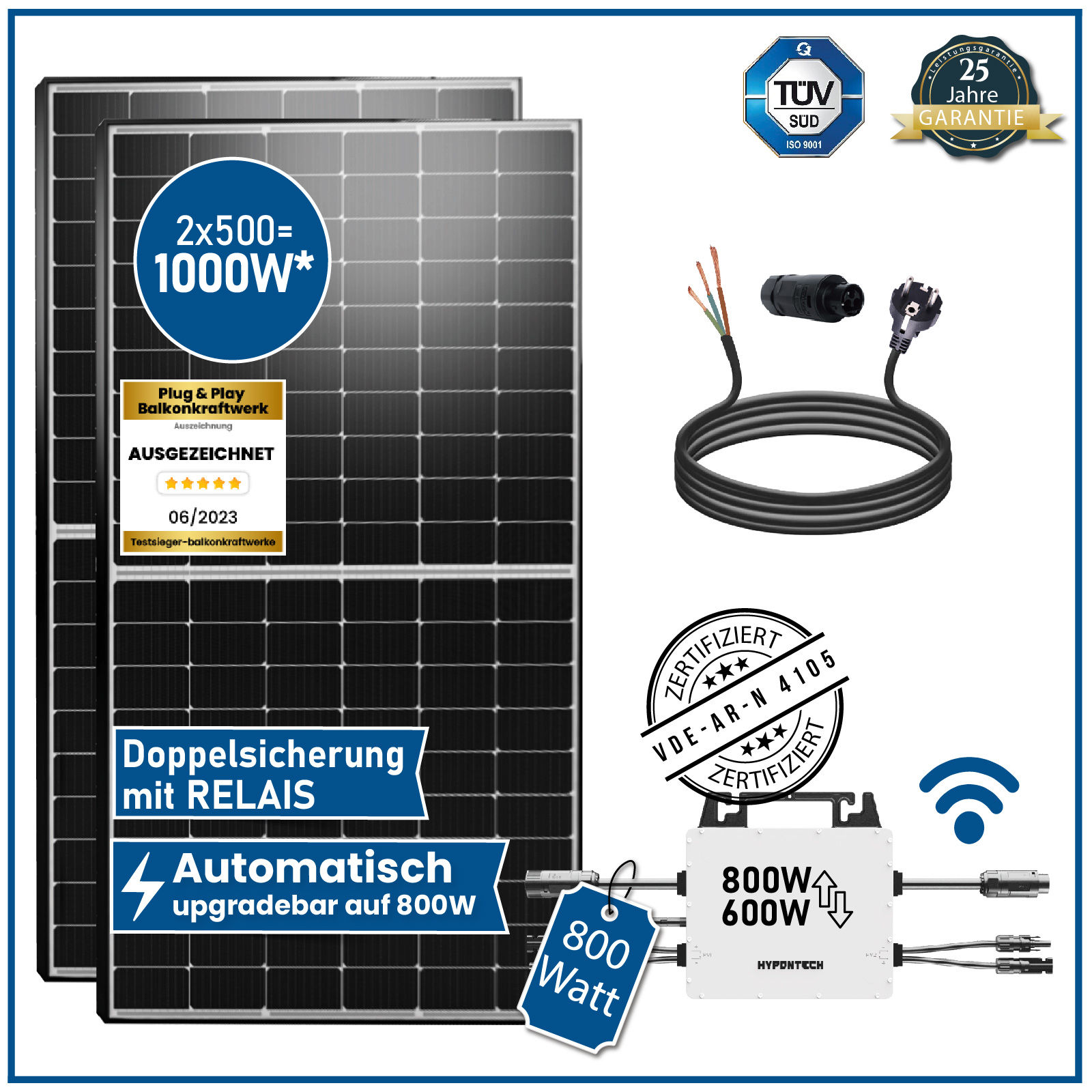 380 Watt Balkonkraftwerk Photovoltaik Solaranlage Steckerfertig WIFI Smart