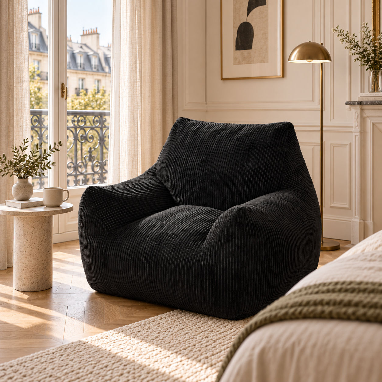 Fauteuil pouf design enveloppant