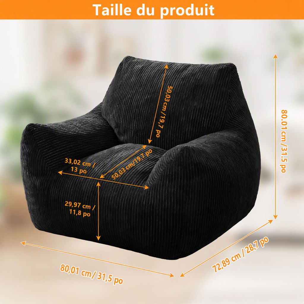Velours côtelé noir