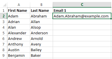 email address example list