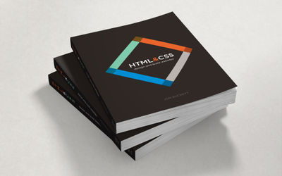 Photo of three copies of HTML and CSS book in a stack