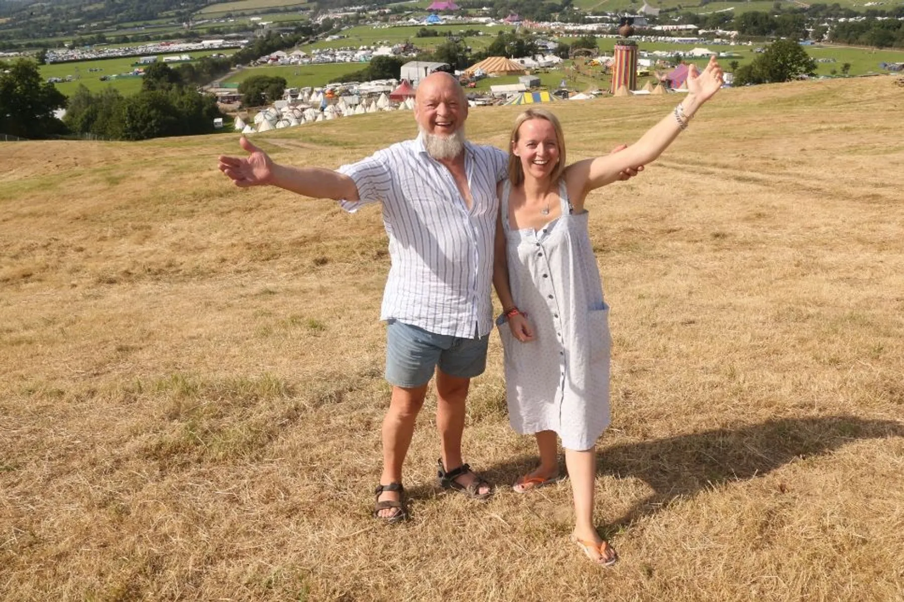 The godfather of Glastonbury, Michael Eavis, with daughter Emily