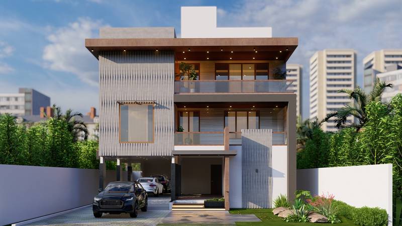 Mr. Aditya Residence — Contemporary villa architecture in Shivamogga by Decofy Studios