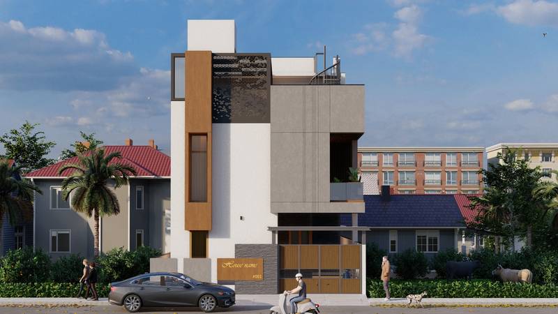 Mr. Lingesh Residence — Contemporary luxury residential architecture in Shivamogga by Decofy Studios