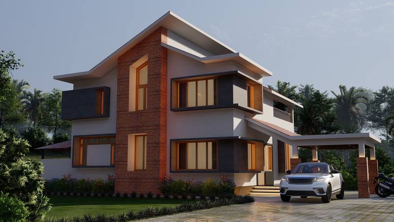 Mr. Naveen Residence — Modern estate architecture in Aduru by Decofy Studios