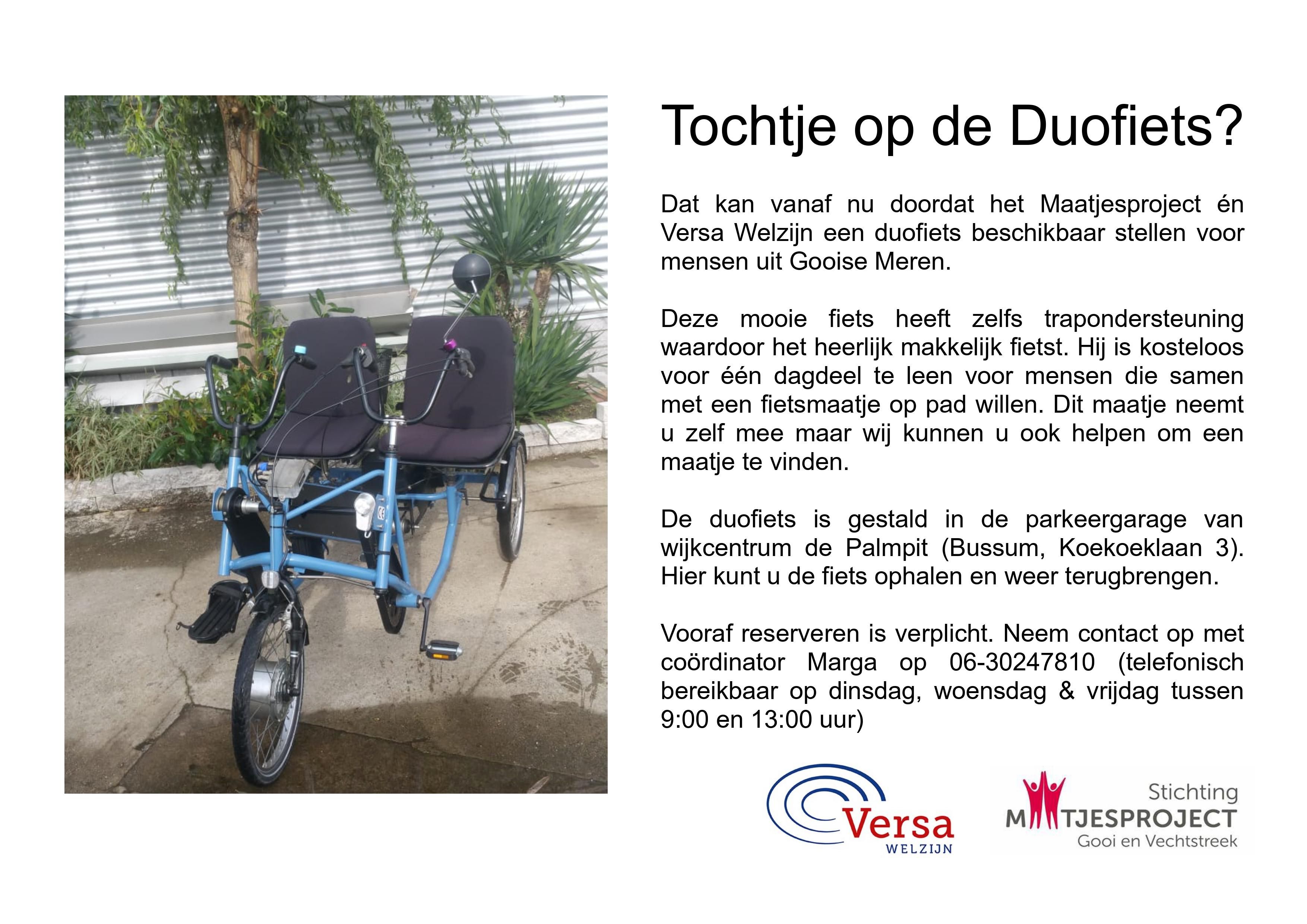 Fietsmaatje voor op Duofiets (op oproep basis)