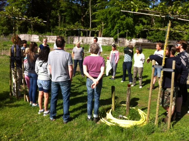 Tuinwerk, handen in de aarde