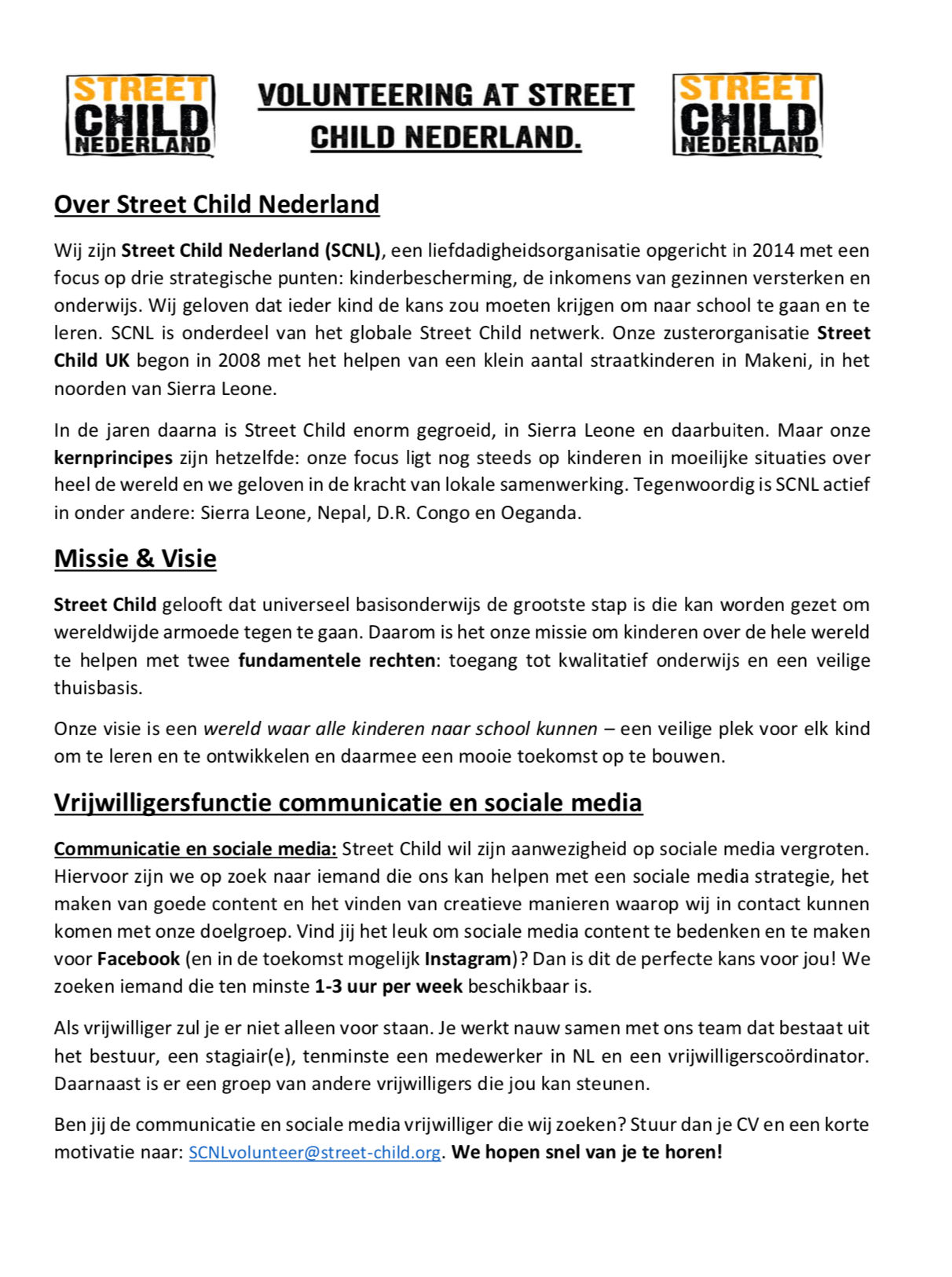 Social Media Volunteer