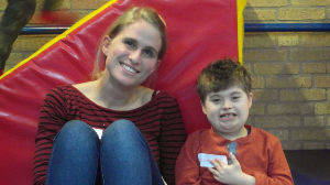 Volunteers for holiday day care for children with disabilities