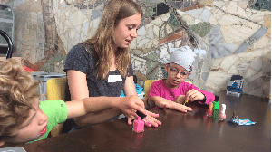 Volunteers for holiday day care for children with disabilities