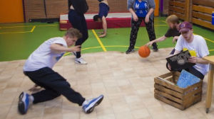 Giving dance lessons to children at Dynamic Arts