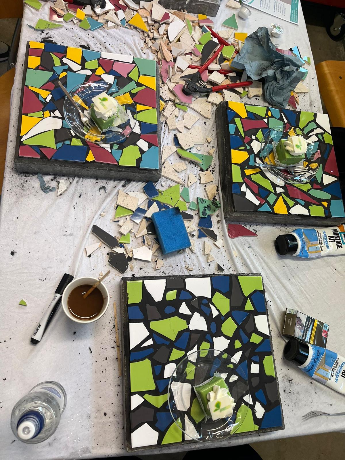 Stoeptegel / dienblad mozaëken