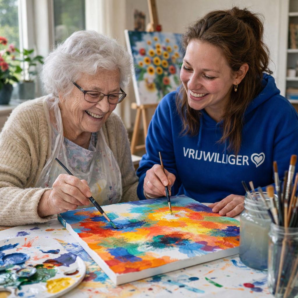 Samen met bewoner schilderen