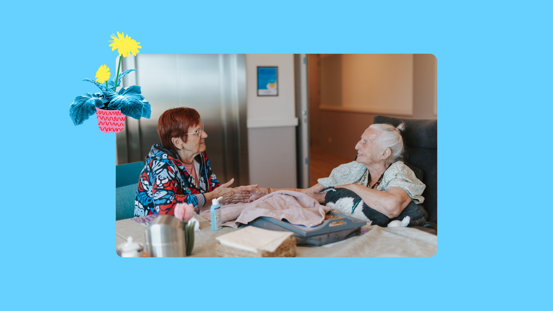 Hand massage for the elderly provides relaxation