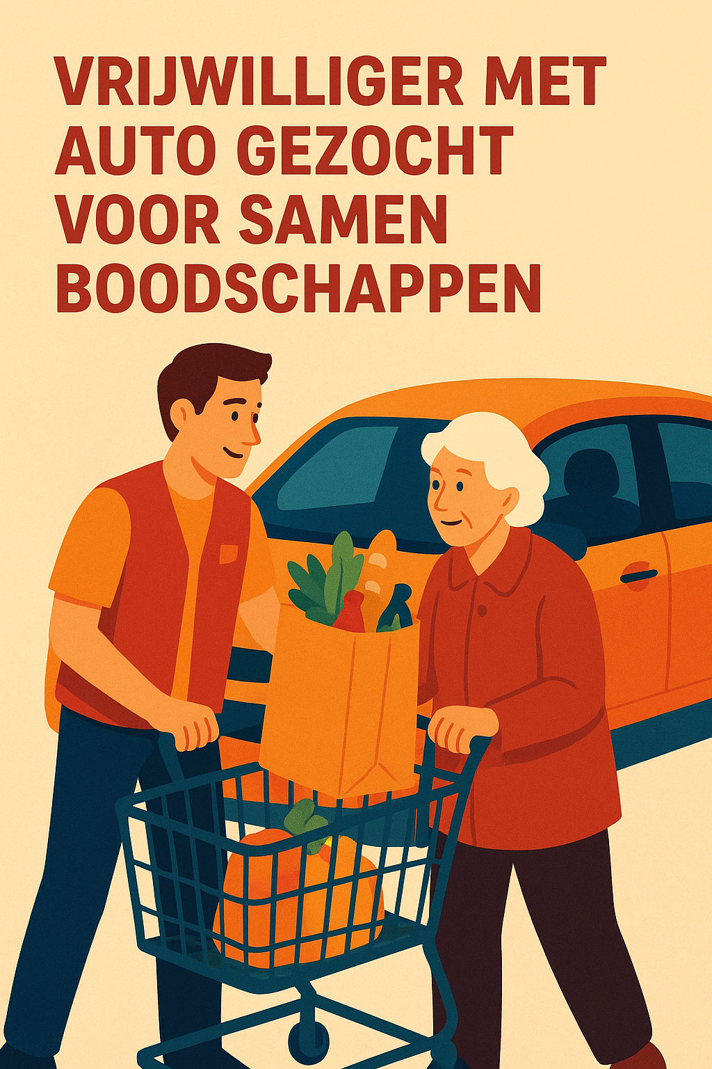Vrijwilliger met auto gezocht voor samen boodschappen doen (omgeving De Mheen)
