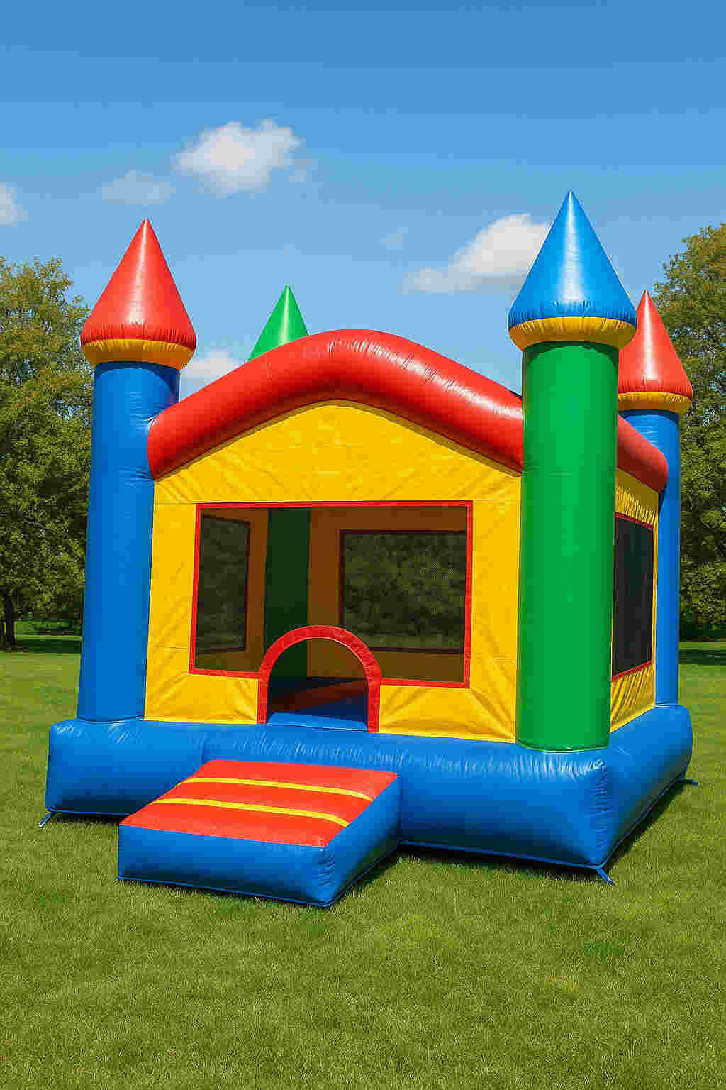 Sprong voor de buurt. Springkussen gevraagd.