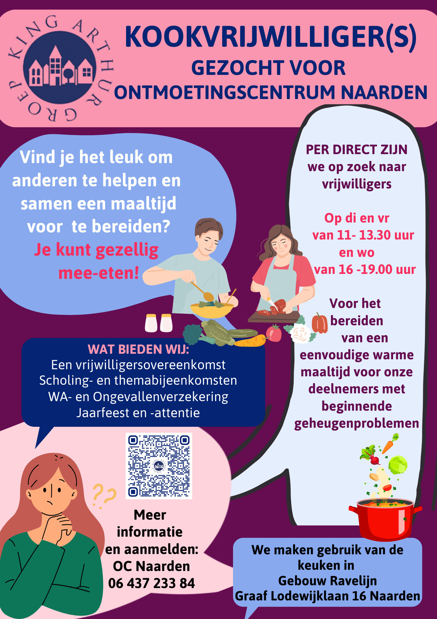 Kookvrijwilliger(s) gezocht voor Ontmoetingscentrum in Naarden