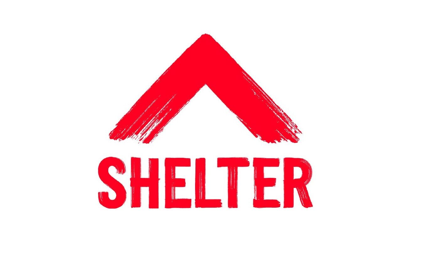 A red triangle roof graphic above the word SHELTER