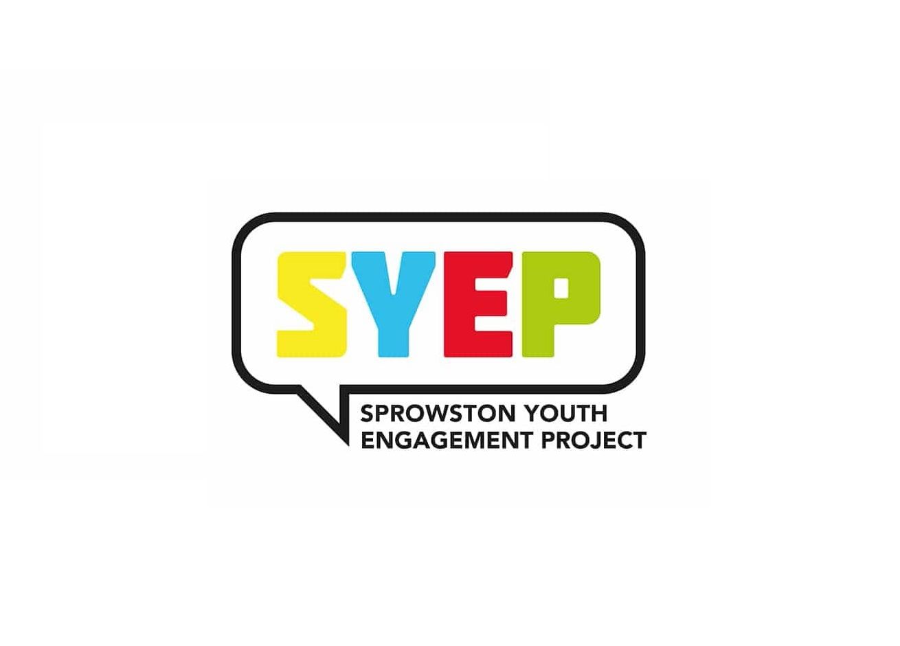 A speech bubble with the letters SYEP in coloured font and the words Sprowston Youth Engagement Project underneath