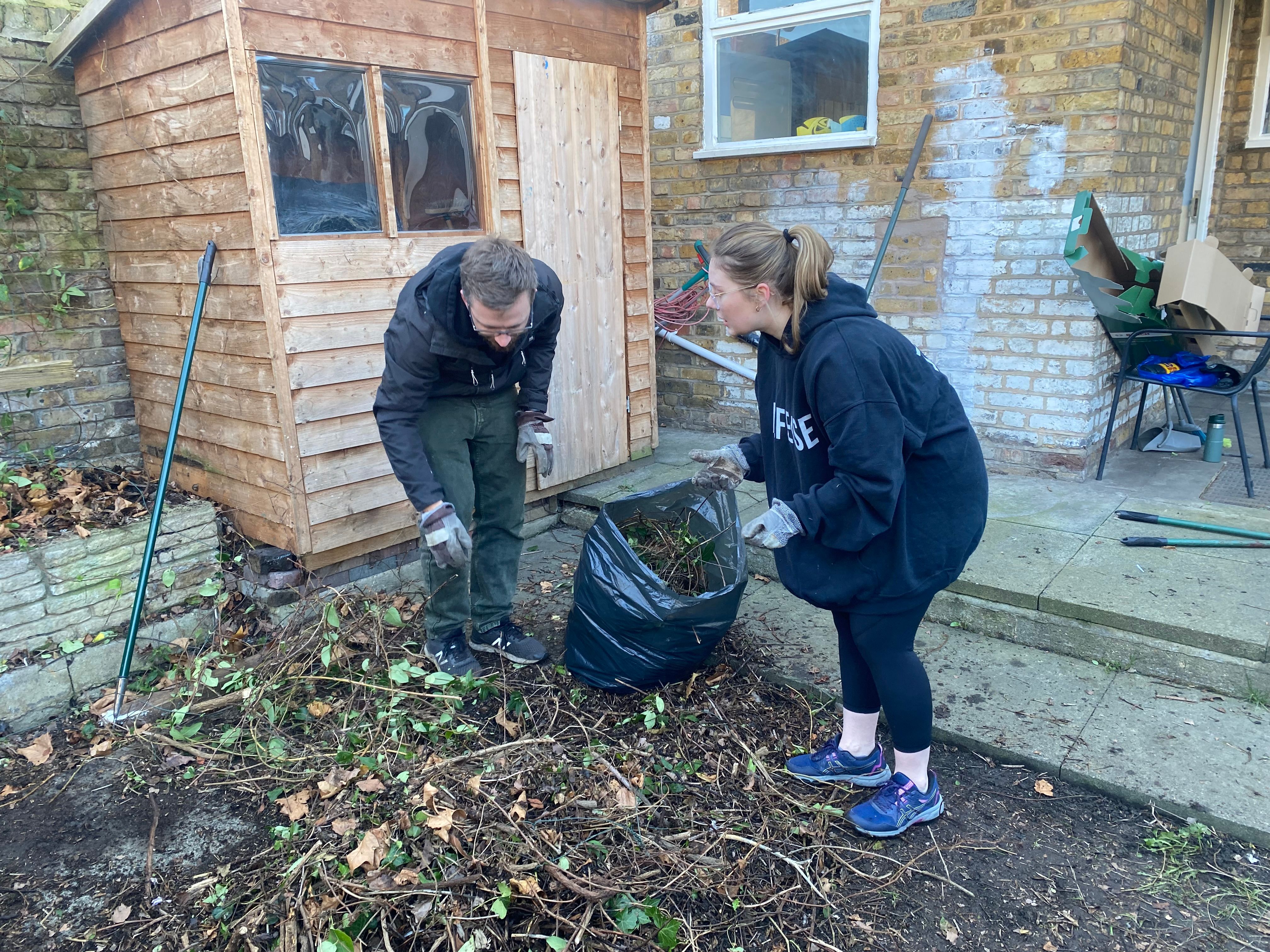 Team volunteering gardening 
