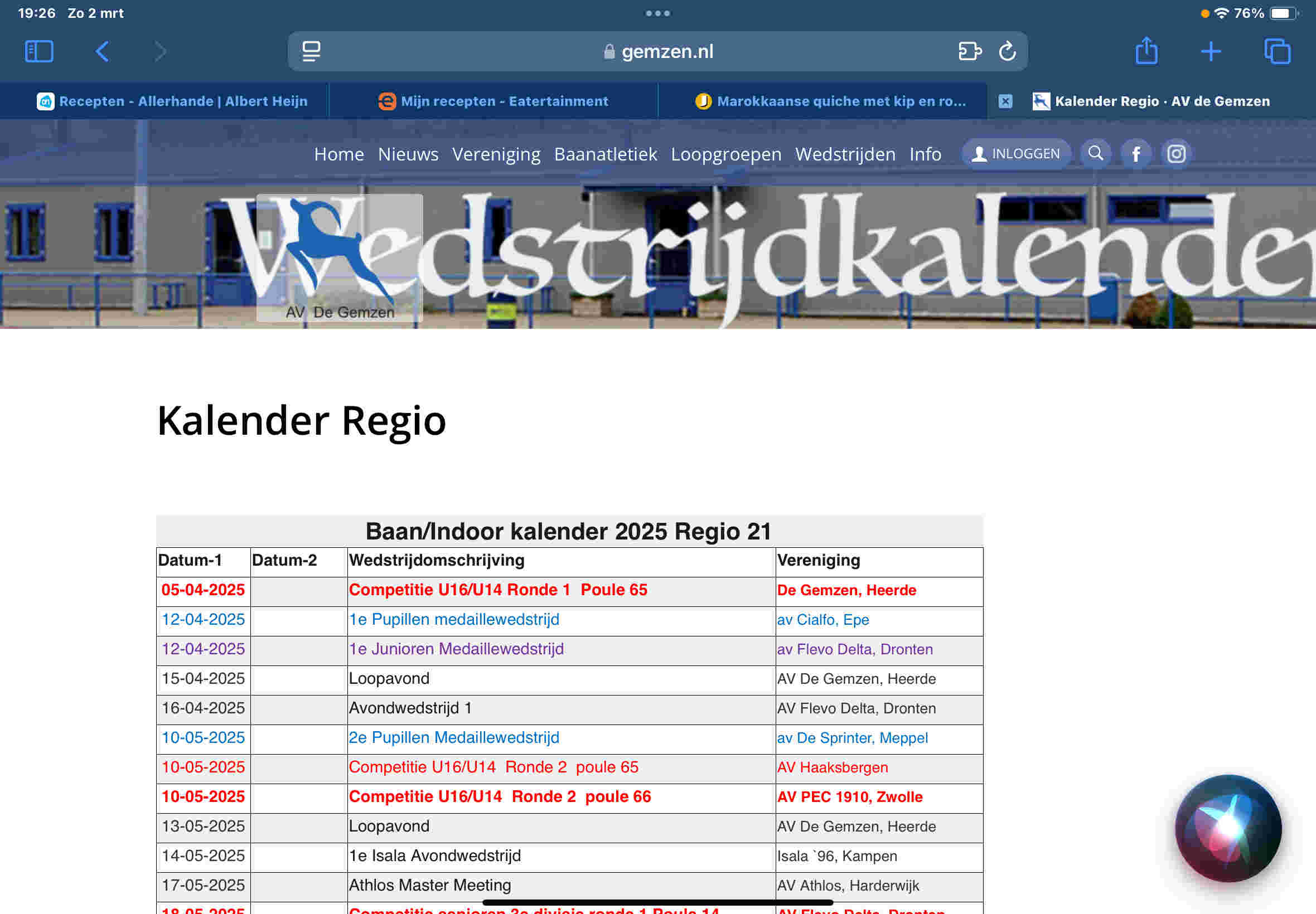 Secretaris uitwedstrijden jeugd