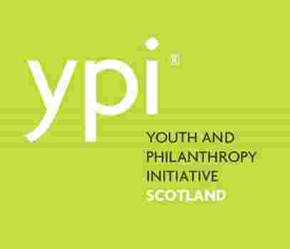 ypi logo - ypi youth and philanthropy initiative Scotland on a lime gren background