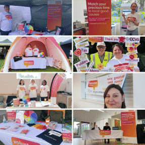 Staff faces in a square