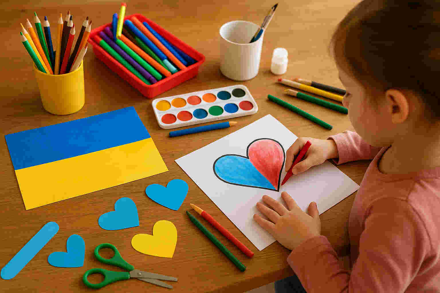 De Tesinkweide Enschede: Knutselen met Oekraïnse kinderen