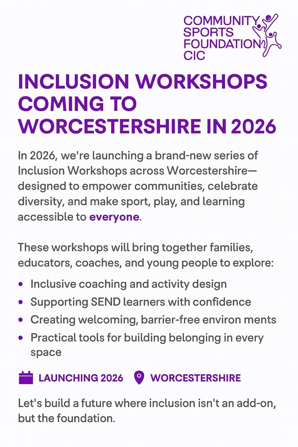 Worcestershire Inclusion and Network workshop